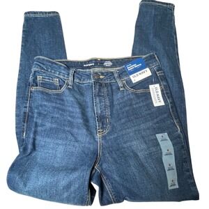 Old Navy Rockstar Jeans Women's 8 High Rise Super Skinny‎ Blue Stretch Denim